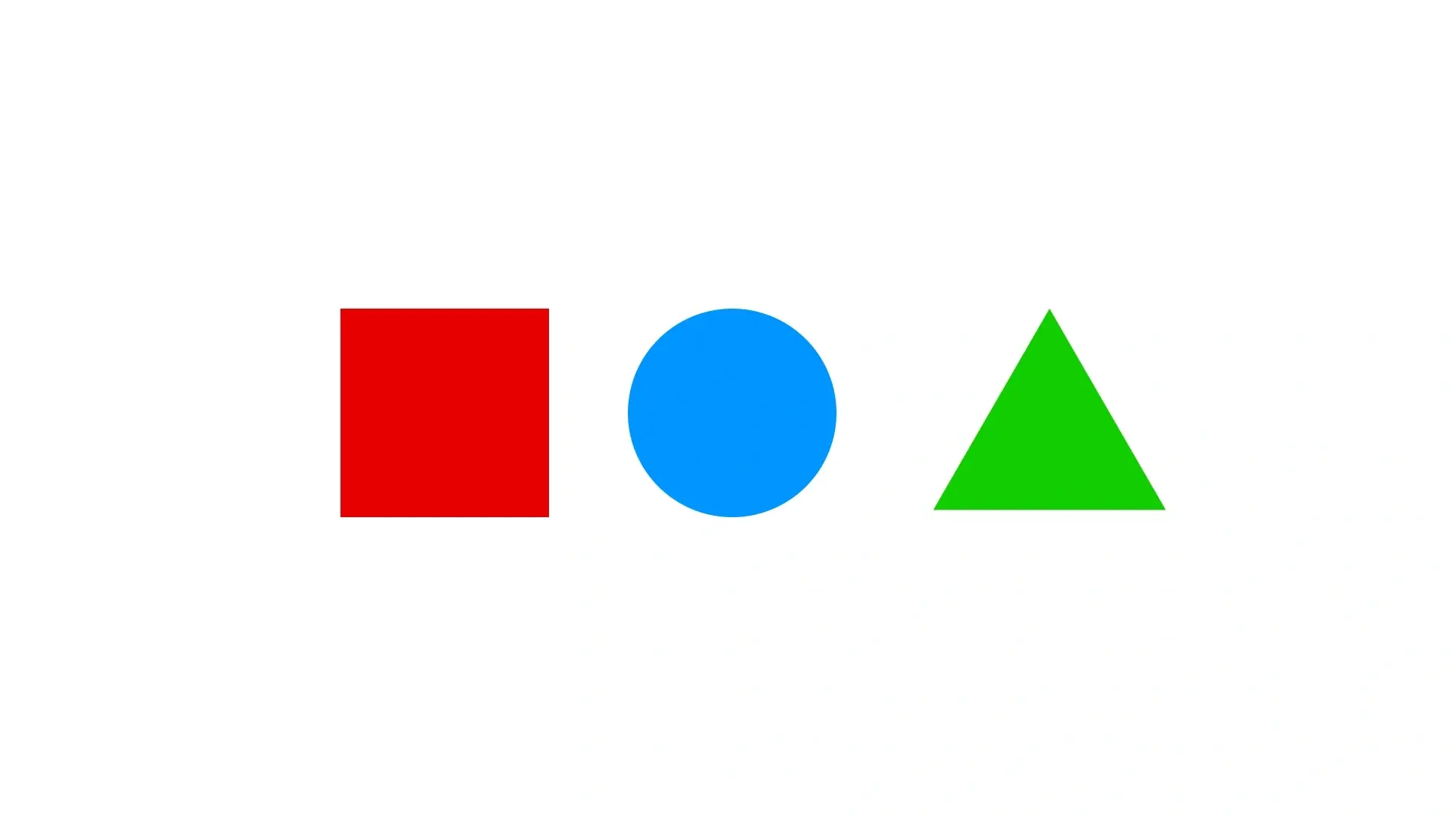 Color shapes representing red, blue, and yellow