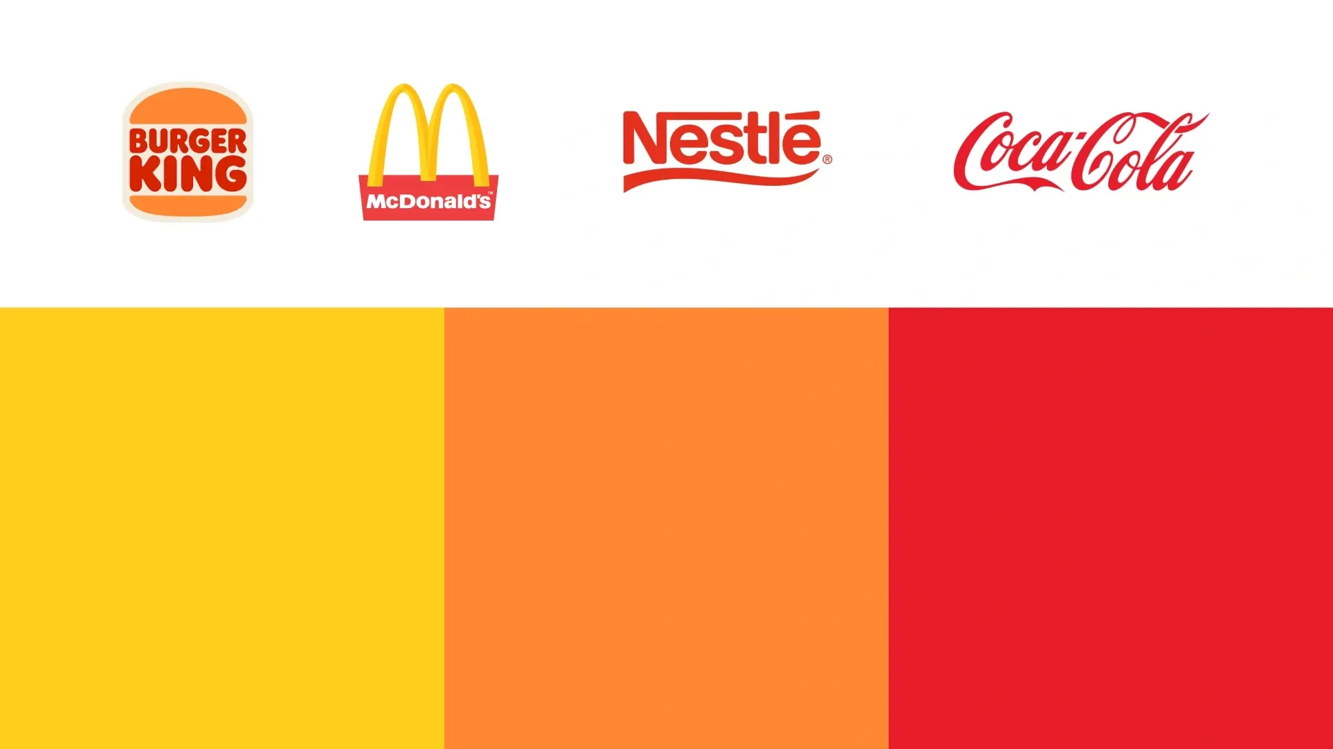 Fast food competitor logos including Burger King, McDonald's, and KFC