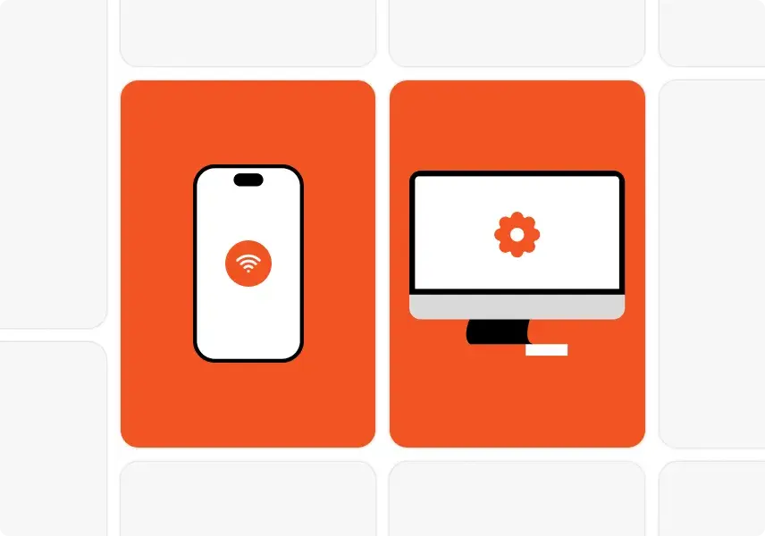 Split screen showing a website on a desktop and a mobile app on a smartphone for comparison - Comsci Blog