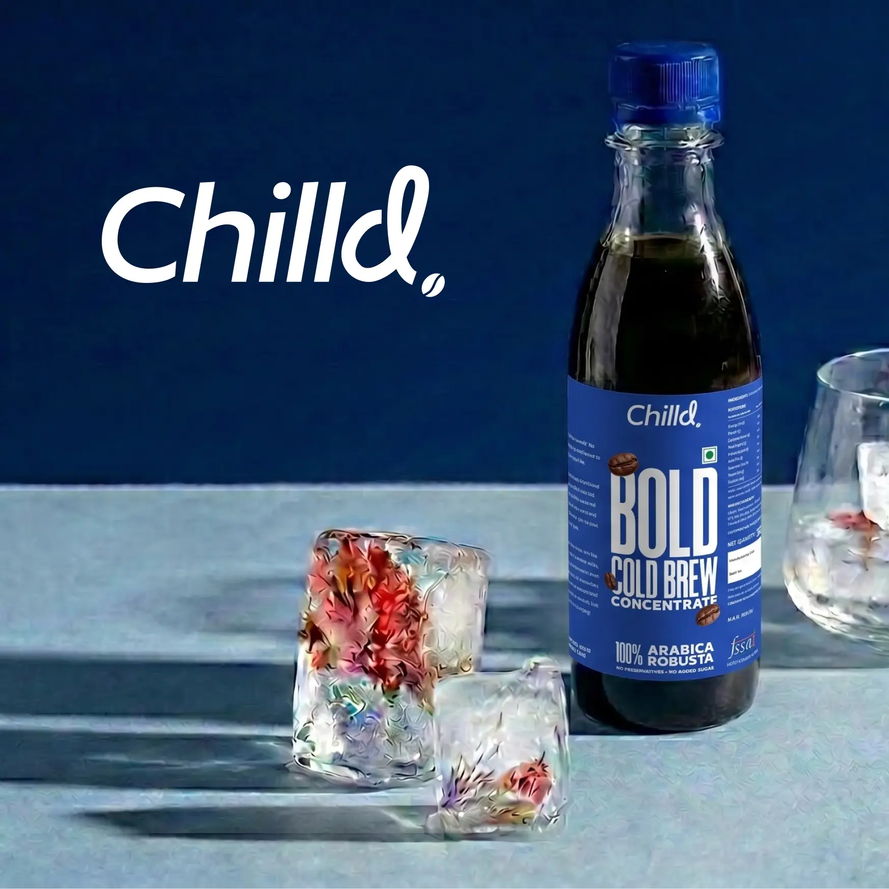 Chilld Cold Brew Coffee Brand & UI Experience Chilld Coffee is a custom-crafted cold brew concentrate brand developed to foster a highly personalized coffee culture for urban Gen Z and Millennial professionals. Comsci Technologies led the end-to-end design from brand identity and interactive packaging to a custom e-commerce web platform and digital retail kiosks.