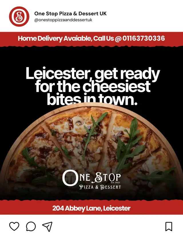 Social media post for One-Stop-Pizza